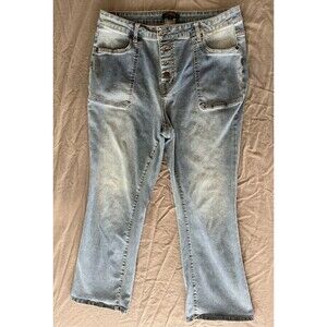 Daily Thread Women’s High Rise Bootcut Light Wash Stretch Jeans 16W Button Fly